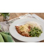 Bife à parmegiana, vagem, arroz  (450g)