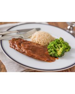 Lagarto na cerveja, brócolis, arroz integral (338 Kcal.) - FIT
